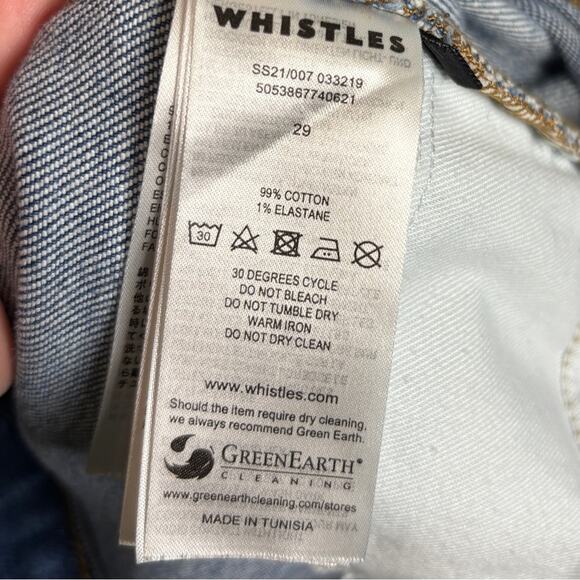 Whistles High Waisted Barrel Leg Jean Denim Stretch in Denim Blue 29 - Picture 6 of 6